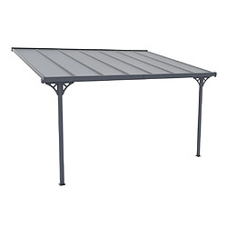 Vente-Unique Pergola adossée en aluminium 13,2 m² anthracite ALVARO