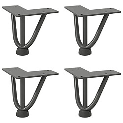 vidaXL Pieds de table en forme d'épingle à cheveux 4 pcs anthracite