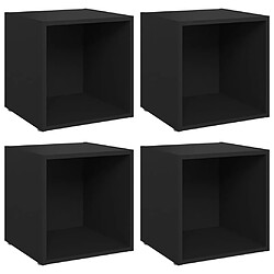 vidaXL Meubles TV 4 pcs noir 37x35x37 cm bois d’ingénierie