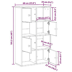 vidaXL Bibliothèque chêne sonoma 60x24x101,5 cm bois d'ingénierie pas cher