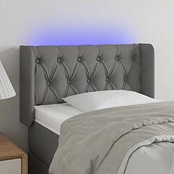 Maison Chic Tête de lit scandinave à LED,meuble de chambre Gris foncé 83x16x78/88 cm Tissu -MN92811