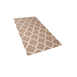 Beliani Tapis beige en laine et coton 80 x 150 cm ERBAA