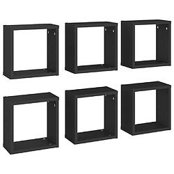 vidaXL Étagères cube murales 6 pcs noir 30x15x30 cm