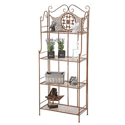 Decoshop26 Etagère de rangement plantes 4 niveaux en fer 153x61x33 cm marron vieilli ETA10023