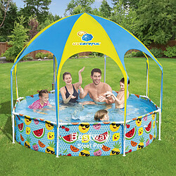 Piscine Hors-Sol Tubulaire pour Enfants Bestway Splash-In-Shade 244x51 cm avec Abri/Auvent