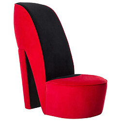 vidaXL Chaise en forme de talon haut rouge velours