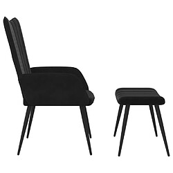 Avis vidaXL Chaise de relaxation avec tabouret Noir Velours