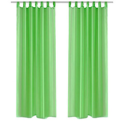 vidaXL Rideau fin Vert pomme 140x225 cm 2 pcs