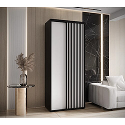 Abiks Meble Armoire LANKO 1 À Portes Coulissantes 235,2/100/45 2 Portes (Noir/Blanc)