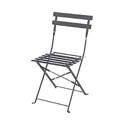 Mes Lot de 4 chaises de jardin pliables en métal gris anthracite