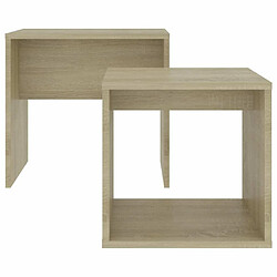 Acheter Maison Chic Ensemble de tables basses,Table Console pour salon Chêne sonoma 48x30x45 cm Aggloméré -MN44203