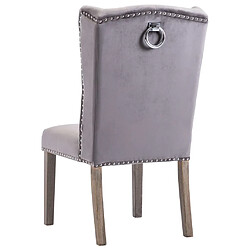 Decoshop26 Lot de 6 chaises de salle à manger cuisine design classique velours gris CDS022510 pas cher