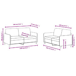 vidaXL Ensemble de canapés 2 pcs jaune velours pas cher