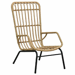 Maison Chic Chaise de jardin - Fauteuil d'extérieur Résine tressée Marron clair -MN32411