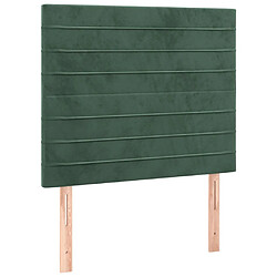 Maison Chic Lot de 2 Têtes de lit design pour chambre - Décoration de lit Vert foncé 100x5x78/88 cm Velours -MN62641