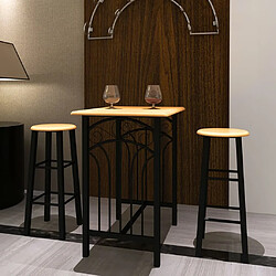 Avis vidaXL Table et tabouret de bar 3 pcs Bois et acier