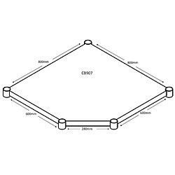 Table d'Angle Inox - Profondeur 600 x 800 - Vogue