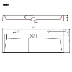 vidaXL Lavabo 120x46x11 cm Fonte minérale/marbre Blanc pas cher