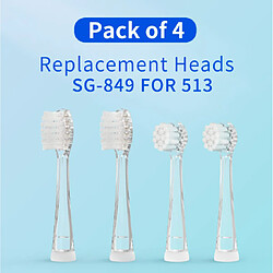 Avis Têtes de rechange pour Seago Brosse à dents électrique SG-G513 et et SG-849 Poils souples, 2 x 0-18 mois et 2 x 18-36 mois