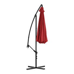 Helloshop26 Parasol déporté rond diamètre 300 cm inclinable bordeaux 14_0007599