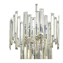 Avis Luminaire Center Suspension Odile cristal et nicke poli 6 ampoules