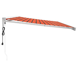 Avis vidaXL Auvent rétractable orange et marron 5x3 m tissu et aluminium