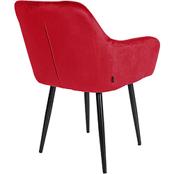 Decoshop26 Set de 2 chaises de salle à manger design moderne couture capitonné assise en velours rouge 10_0001633 pas cher