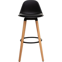 Toilinux 4 Tabourets de bar scandi Maxon - H. 92 cm - Noir