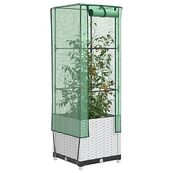 vidaXL Jardinière surélevée avec housse aspect rotin 40x40x139 cm