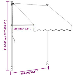 vidaXL Auvent rétractable anthracite 150x150 m tissu et acier pas cher