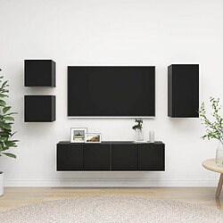 vidaXL Ensemble de meubles TV 5 pcs Noir Bois d'ingénierie