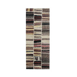 Thedecofactory VINTAGE IN&OUT - Tapis pour intérieur et extérieur rayures marron 80x200