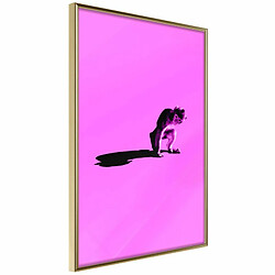 Paris Prix Affiche Murale Encadrée Monkey on Pink Background 20 x 30 cm Or