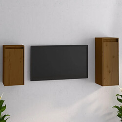 Maison Chic Meubles TV 2 pcs pour salon Marron miel Bois massif de pin -MN35480