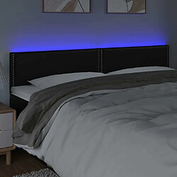 Avis Maison Chic Tête de lit moderne à LED lumineuse pour chambre - Décoration de lit Noir 200x5x78/88 cm Similicuir -MN75539