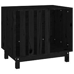 vidaXL Niche pour chien Noir 70x50x62 cm Bois de pin massif