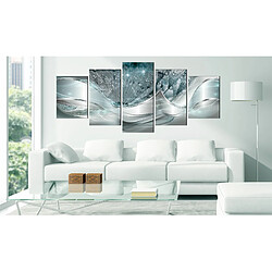 Artgeist Tableau - Modern Dandelions (5 Parts) Blue Wide [225x100]