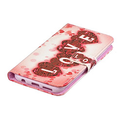 Wewoo Housse Coque Etui à rabat horizontal Love Pattern pour Galaxy A20eavec porte-cartes et pas cher