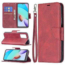 Acheter Universal Boîtier xiaomi redmi 10 couverture en cuir portefeuille folio rouge