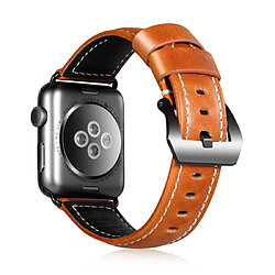 Wewoo Convient à la montre pour Apple Watch 3/2/1 génération 42mm bracelet en cuir universel brun