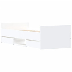 Acheter Maison Chic Lit adulte - Cadre Structure de lit avec tête de lit Contemporain/pied de lit blanc 75x190 cm -MN12507