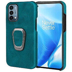 Coque en TPU + PU avec béquille, cyan pour votre OnePlus Nord N200 5G