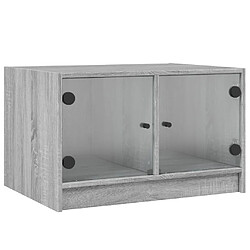 vidaXL Table basse avec portes en verre sonoma gris 68x50x42 cm