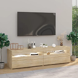 Acheter Maison Chic Meubles TV 2 pcs avec lumières LED pour salon Chêne sonoma 75x35x40 cm -MN26742