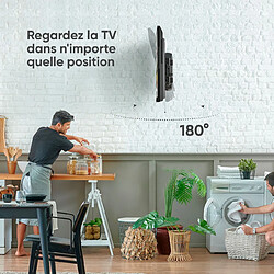 ONKRON Bras Articulé TV Mural pour 32 - 65 Pouces TV & Ecran jusqu'à 41 kg - Support Mural TV Orientable et Inclinable avec VESA 100x100 - VESA 400x400 mm/Fixation TV Murale avec Rotation M4R-B Noir pas cher