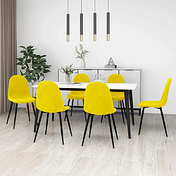 vidaXL Chaises à manger lot de 6 Jaune moutarde Velours 