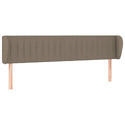 vidaXL Tête de lit avec oreilles Taupe 163x23x78/88 cm Tissu