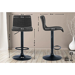 Avis Decoshop26 Tabouret de bar x1 design simple avec repose-pieds en tissu gris foncé pieds en métal noir 10_0004557