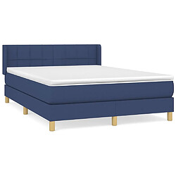 Maison Chic Lit Adulte - Lit simple Lit à sommier tapissier avec matelas moelleux - Meuble de Chambre - Bleu 140x200 cm Tissu -MN22723