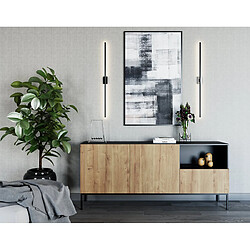 Bestmobilier Felicia - buffet bas - bois et noir - 180 cm